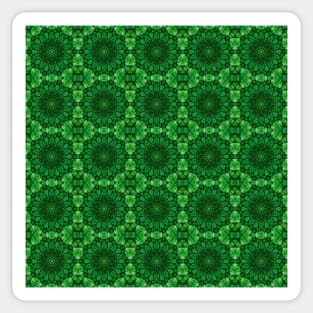 Green Clover Kaleidoscope pattern 8 Sticker